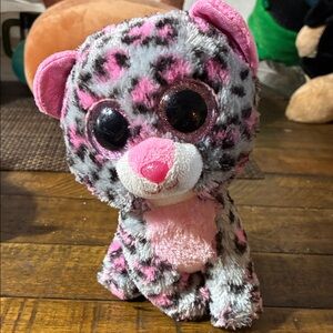 Ty Pink and Gray Leopard Plush Toy
